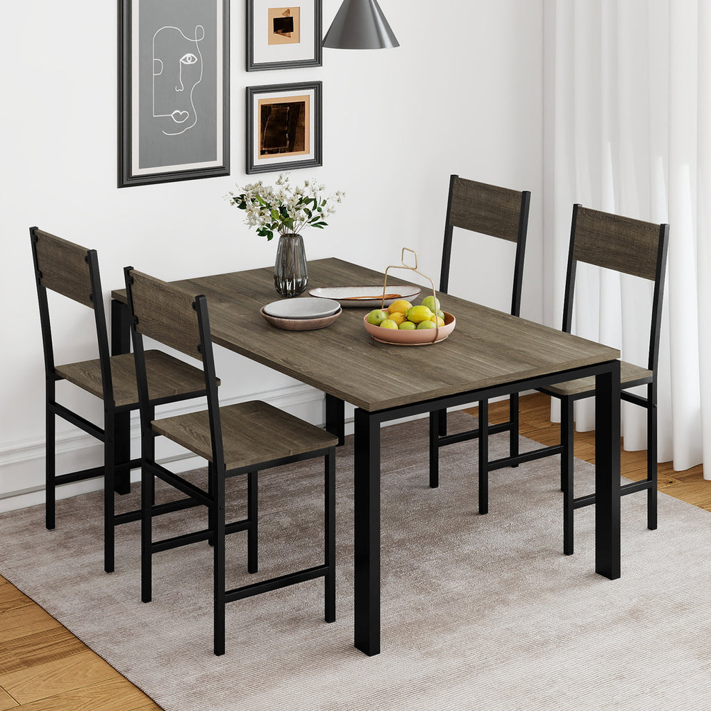 Dining Chairs Set of 4 Gray with Metal Legs