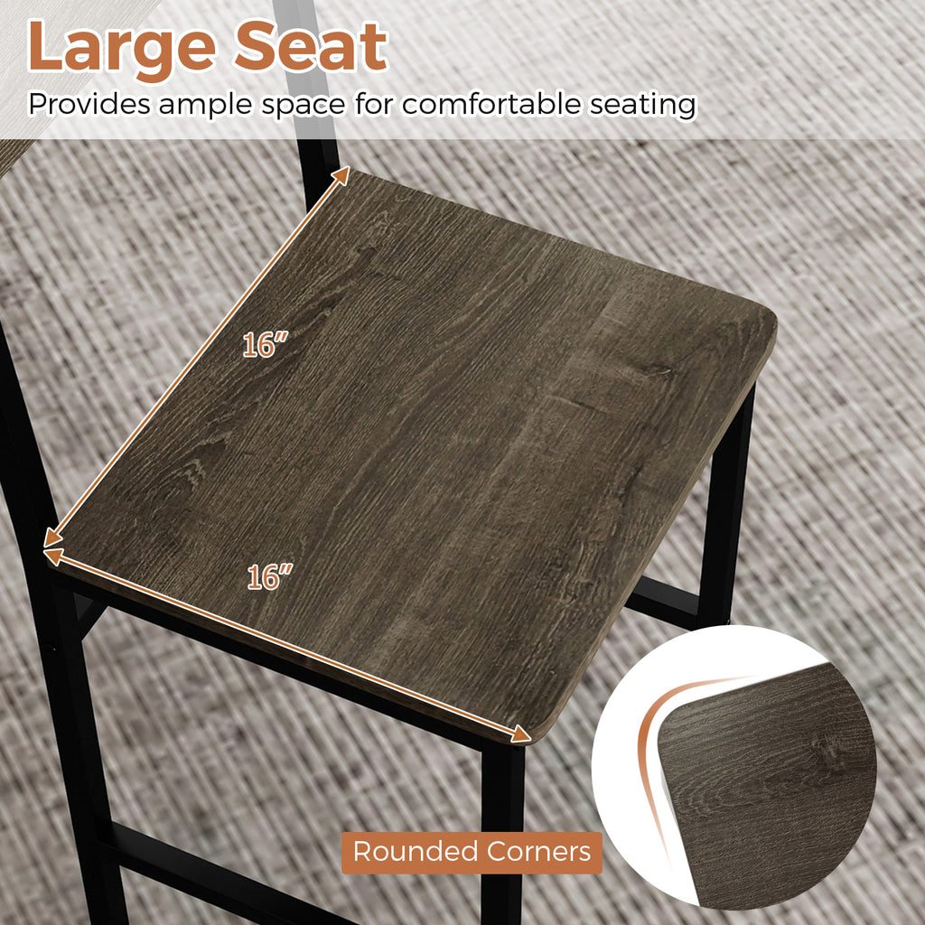 Dining Chairs Set of 4 Gray with Metal Legs