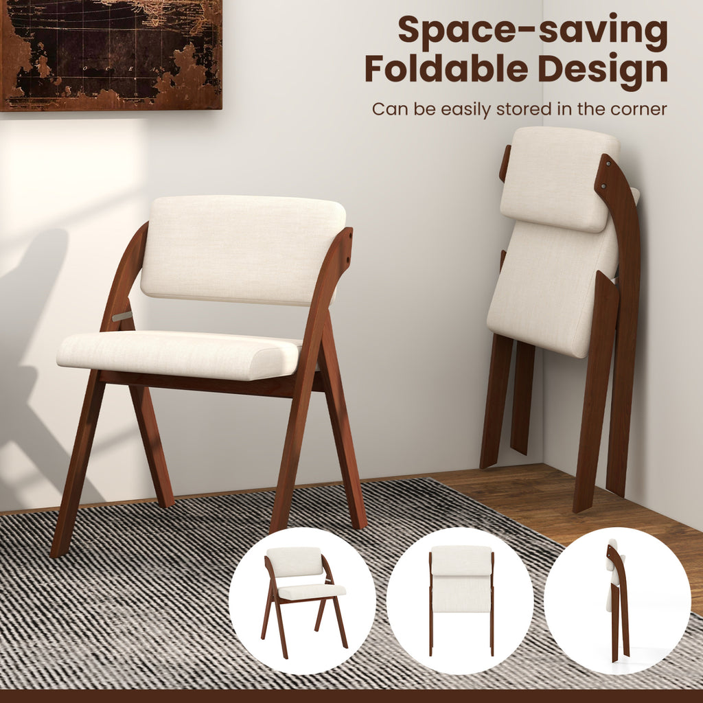 Folding Dining Chairs Set of 4 - Walnut