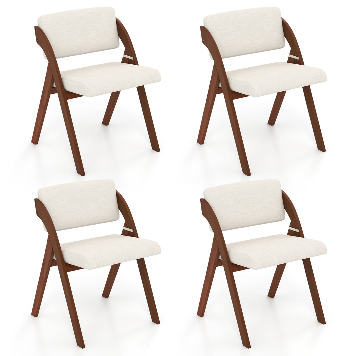 Folding Kitchen Dining Chairs Set of 2 - Natural