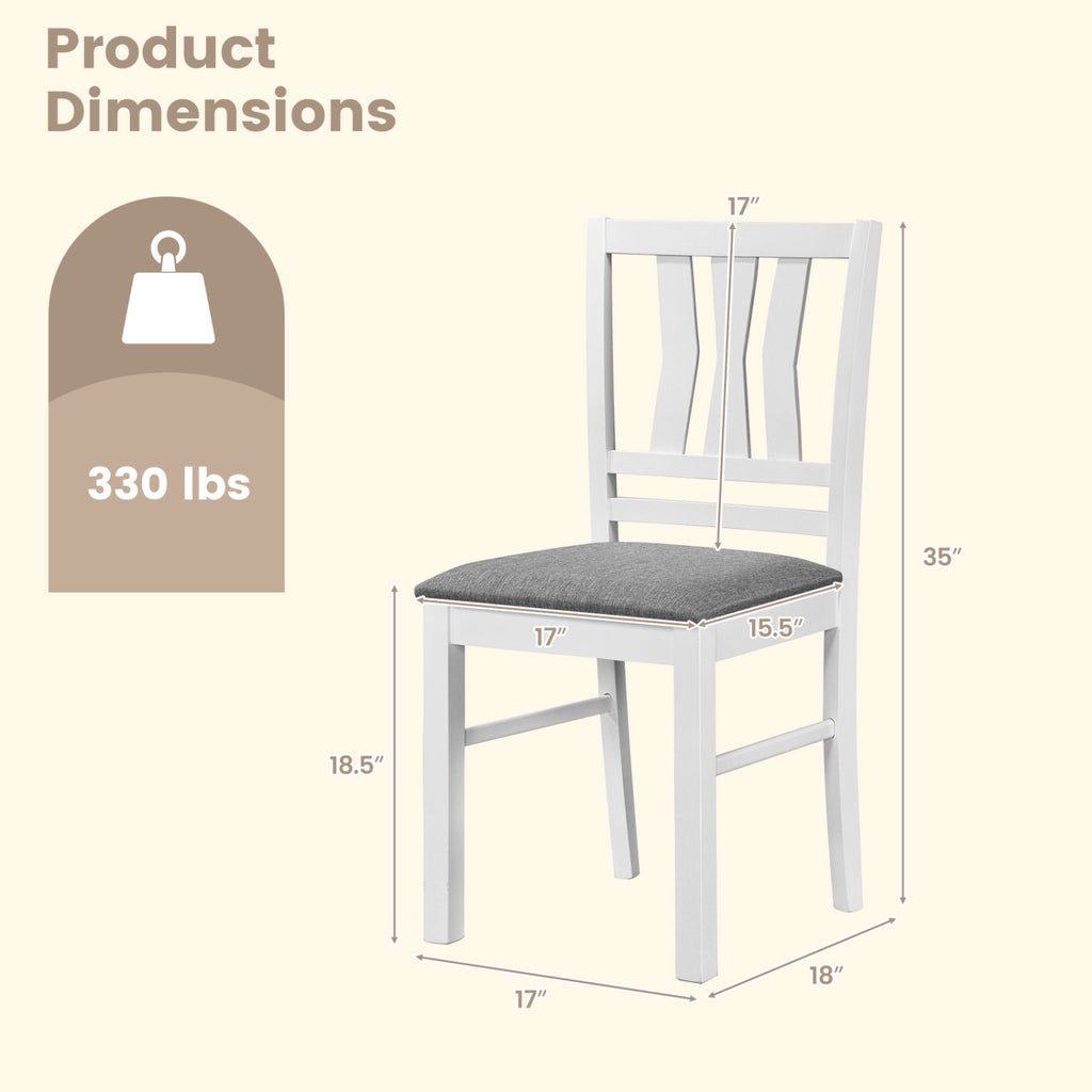 Linen Style Upholstered Dining Chairs Set of 4 - White