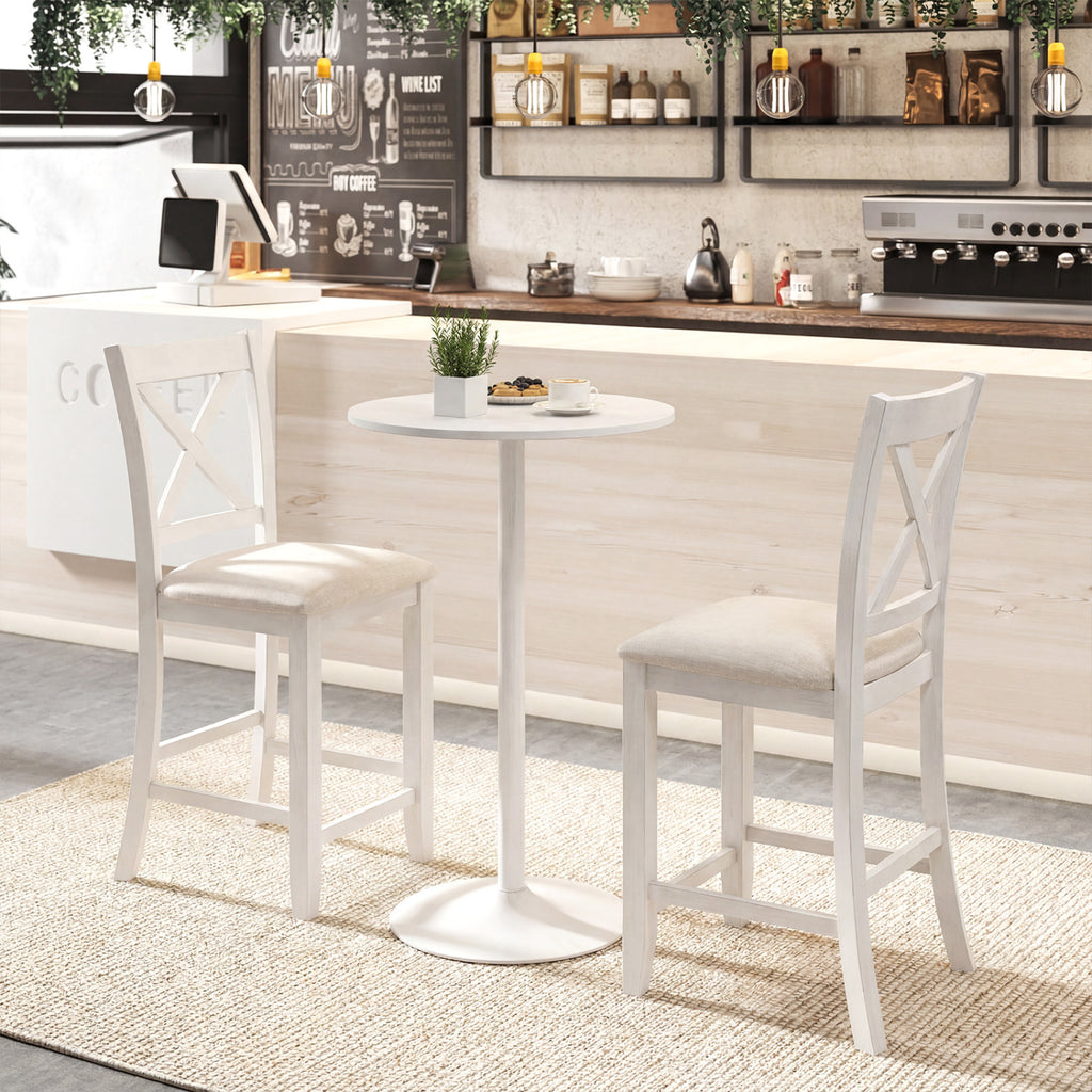 Modern Farmhouse Counter Height Stools, Set of 4 - White