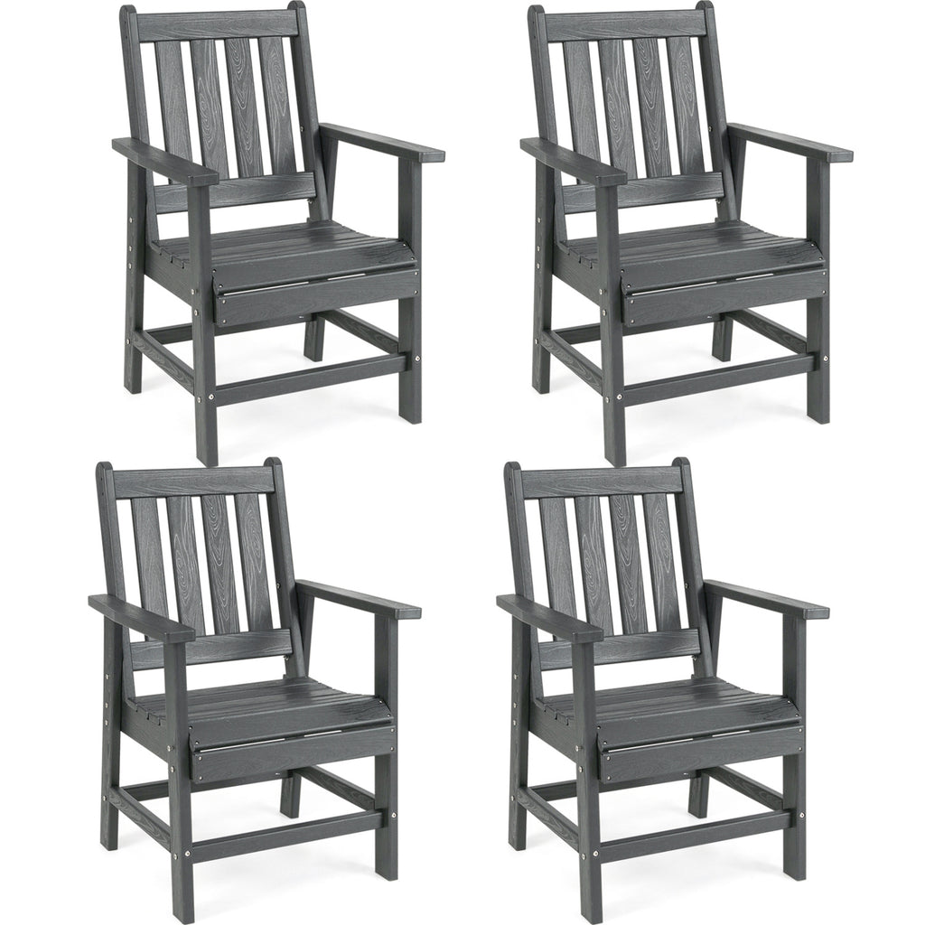 Patio Dining Chairs Set of 2 - Black with Wide Armrests