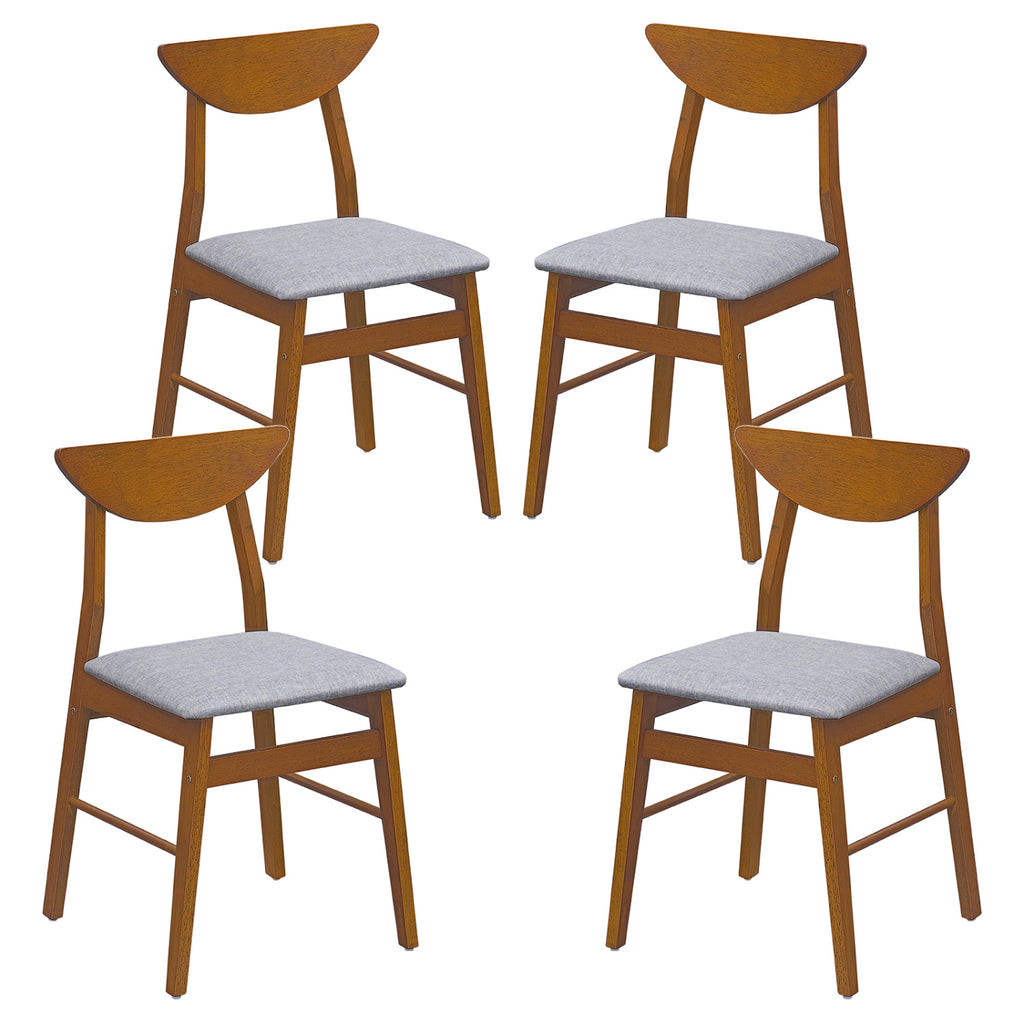 Upholstered Dining Chairs Set of 2 with Curved Backrest - Natural