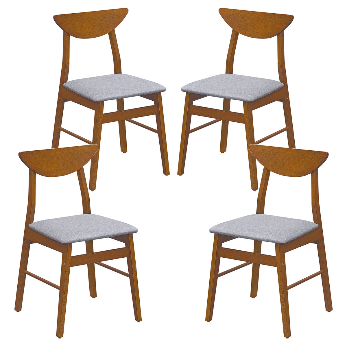 Upholstered Dining Chairs Set of 2 with Padded Seat, Natural
