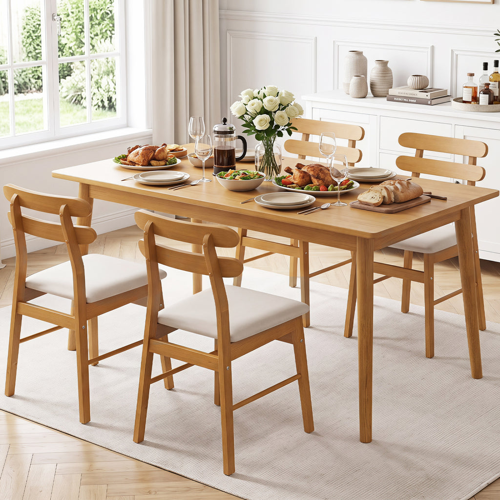 Upholstered Dining Chairs Set of 4, Natural - Style B
