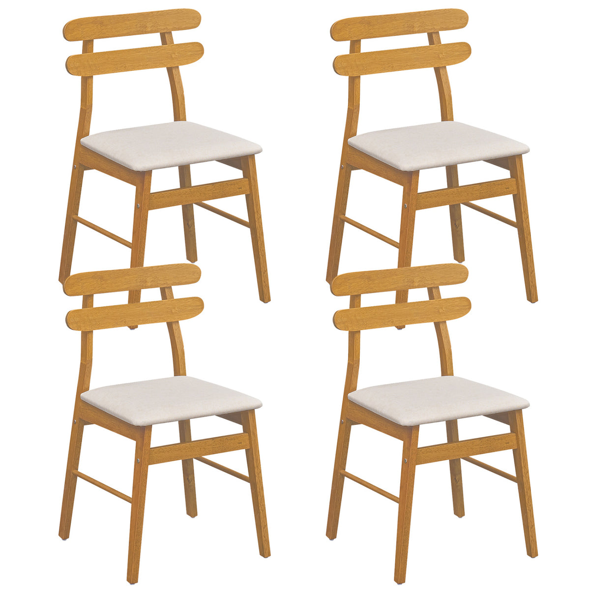 Upholstered Dining Chairs Set of 4, Natural - Style B