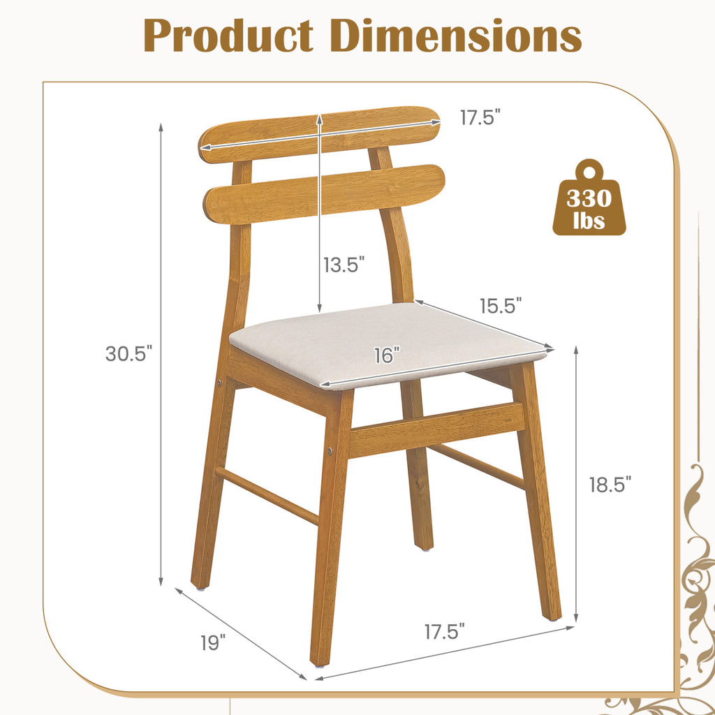 Upholstered Dining Chairs Set of 4, Natural - Style B