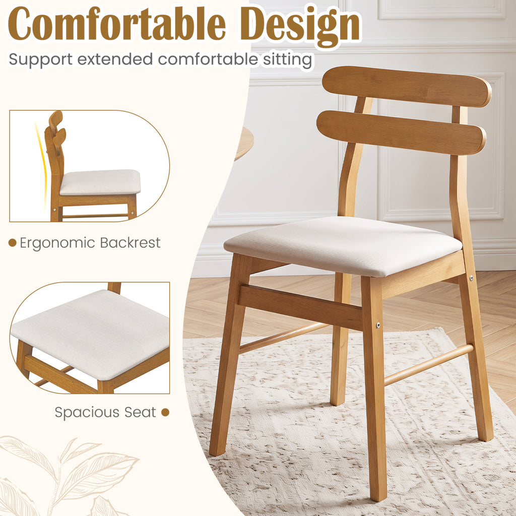 Upholstered Dining Chairs Set of 4, Natural - Style B