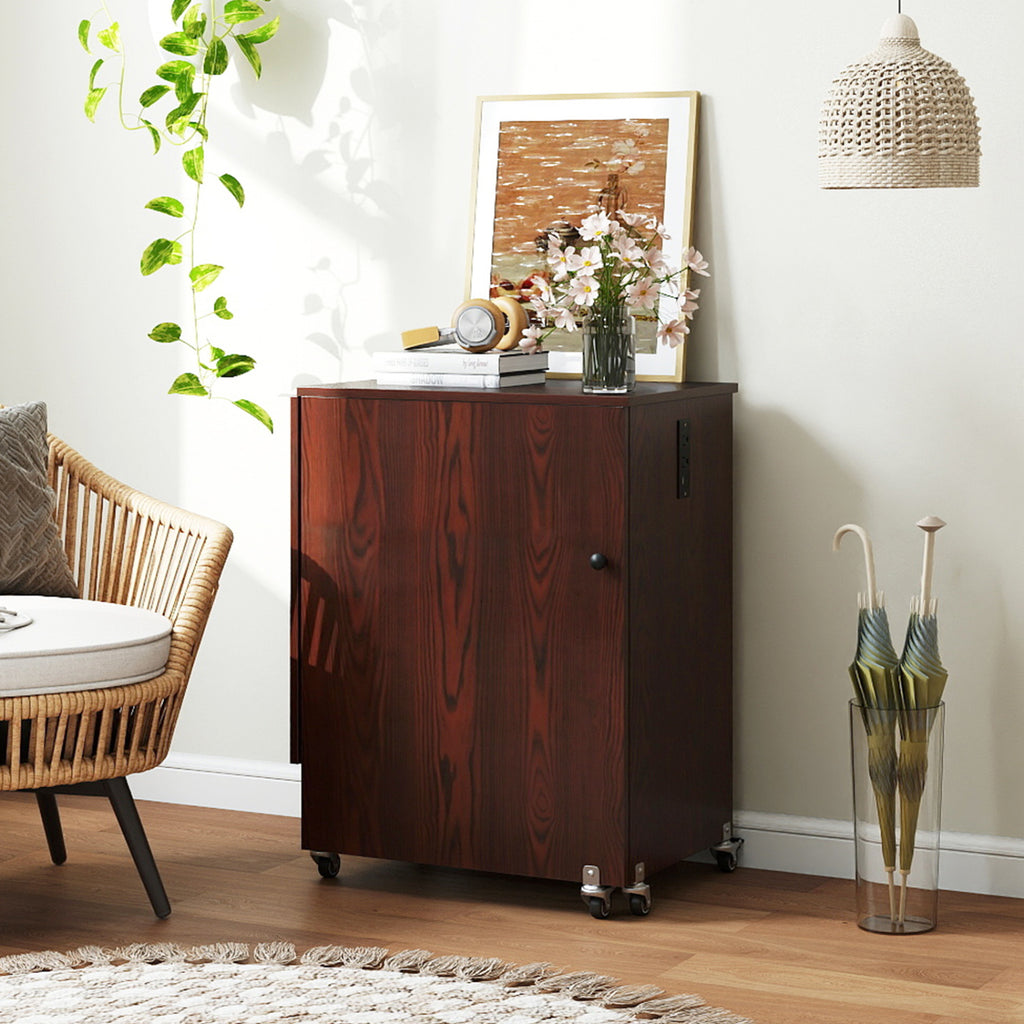Sewing Machine Table with Charging Station - Brown
