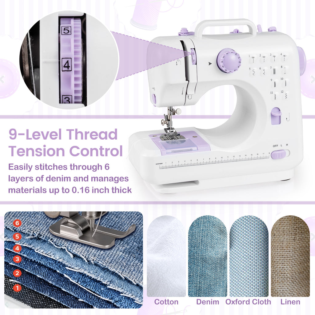 Mini Sewing Machine with 12 Stitches for Beginners