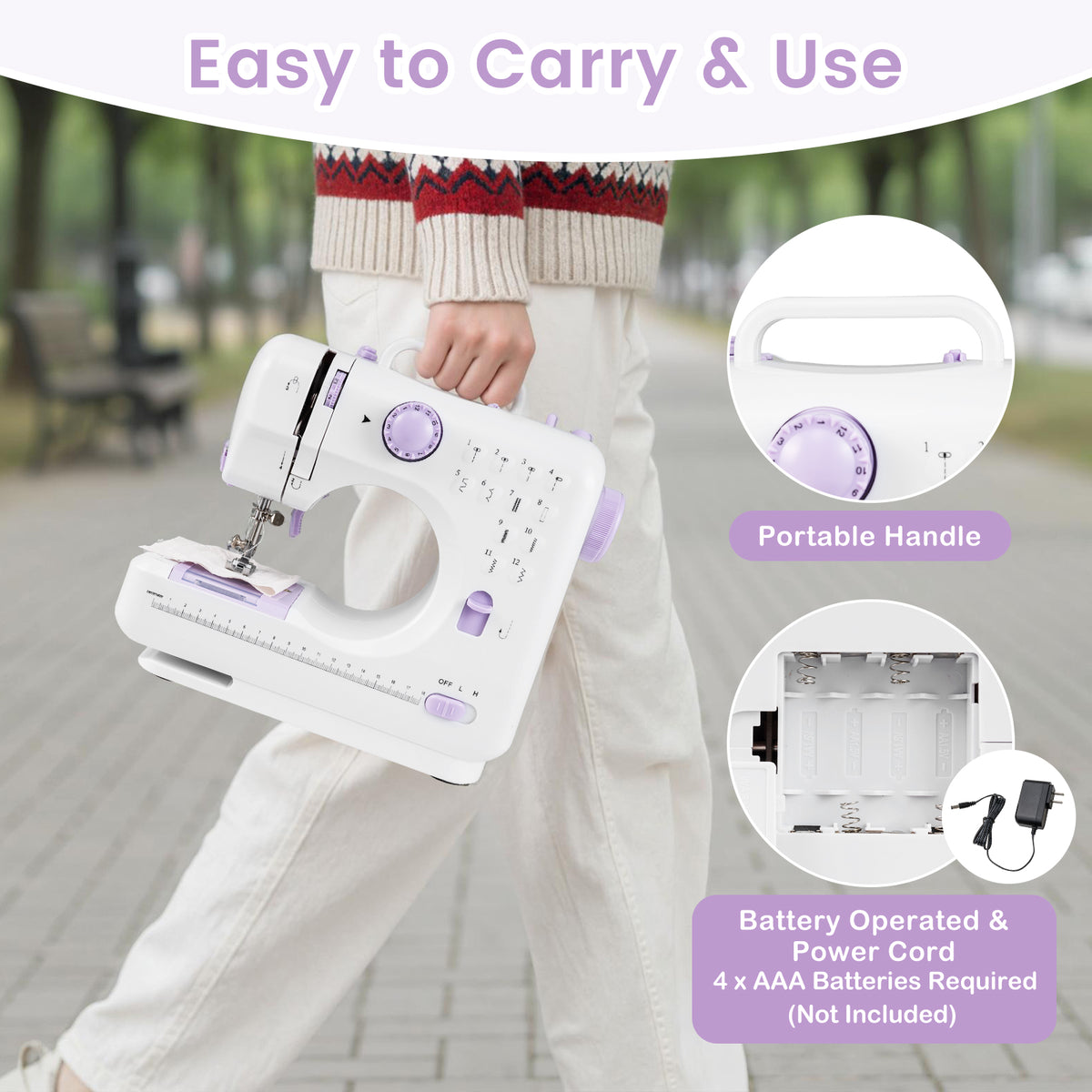 Mini Sewing Machine with 12 Stitches for Beginners