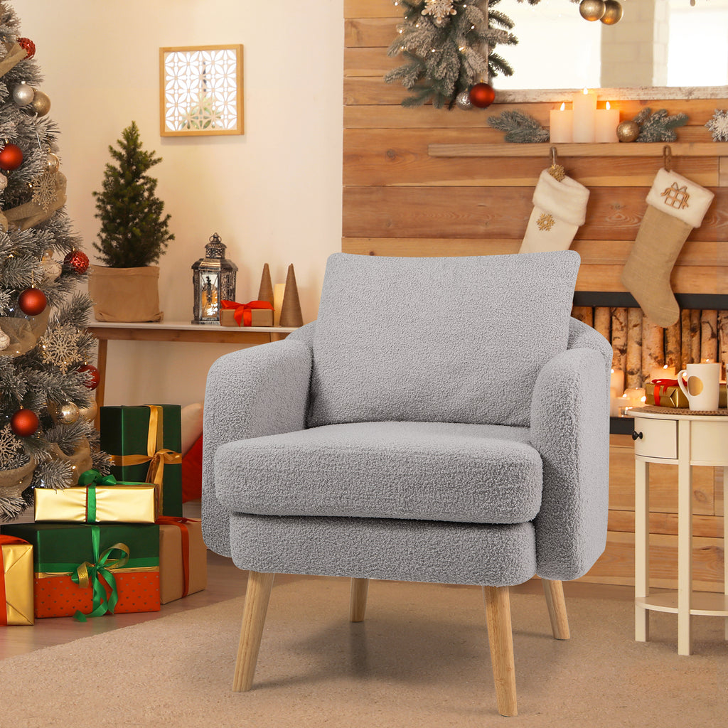 Sherpa Accent Chair Modern Living Room Furniture - Gray
