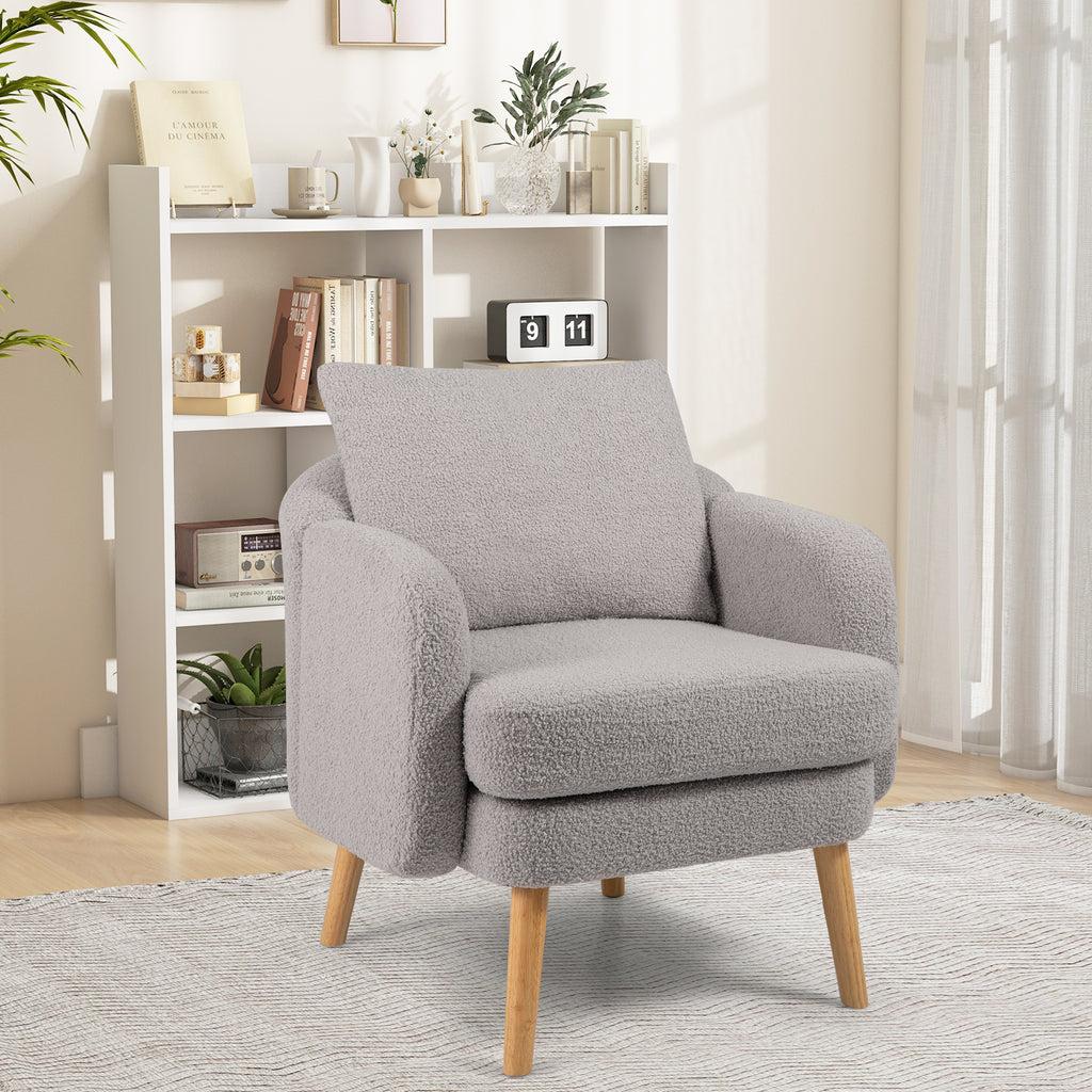 Sherpa Accent Chair Modern Living Room Furniture - Gray