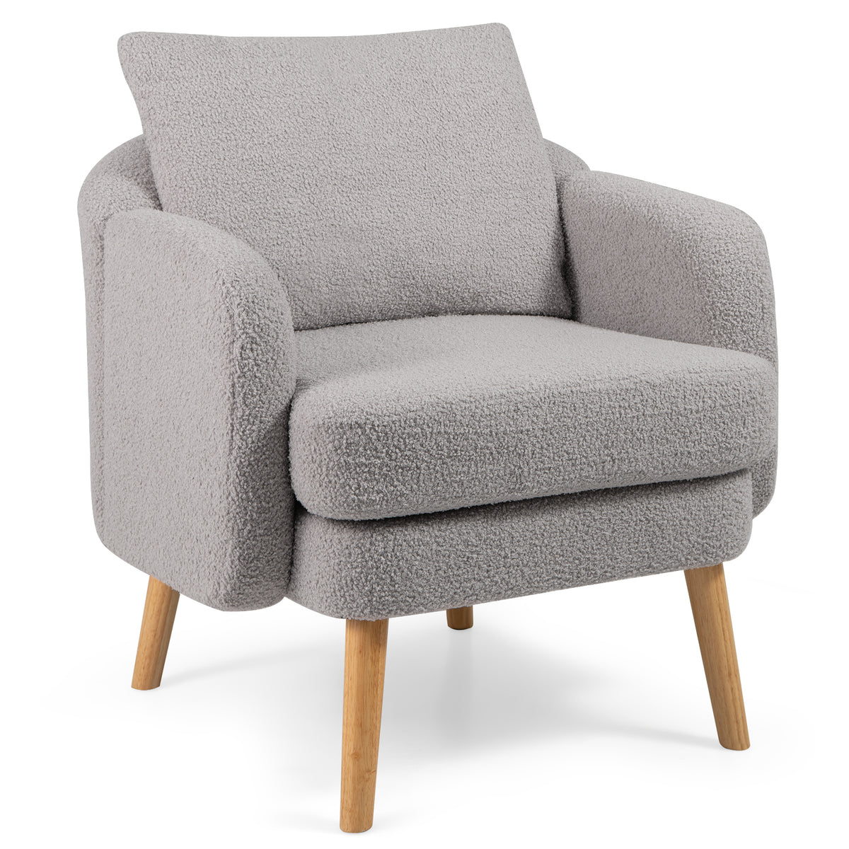 Sherpa Accent Chair Modern Living Room Furniture - Gray