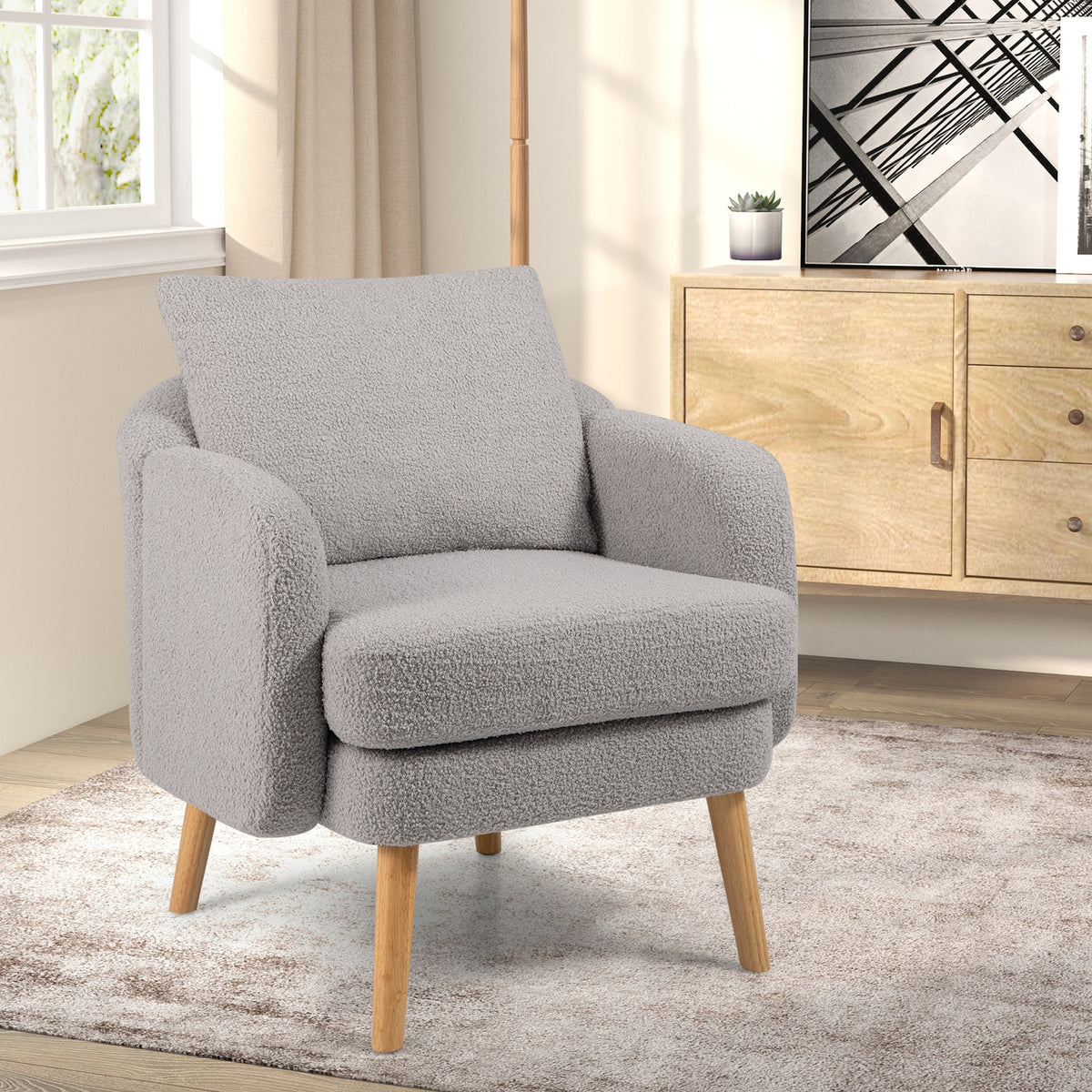 Sherpa Accent Chair Modern Living Room Furniture - Gray