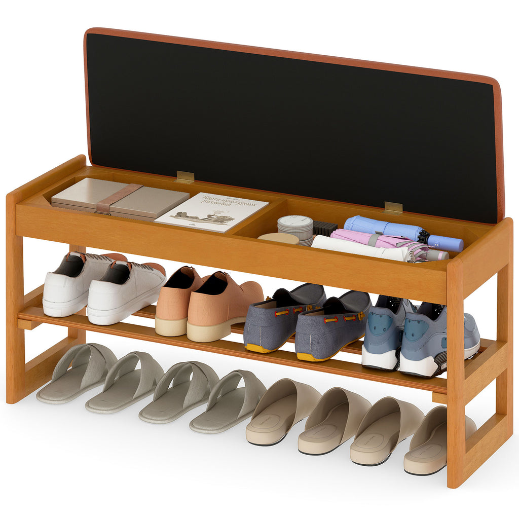 Shoe Rack Bench with Storage - Brown