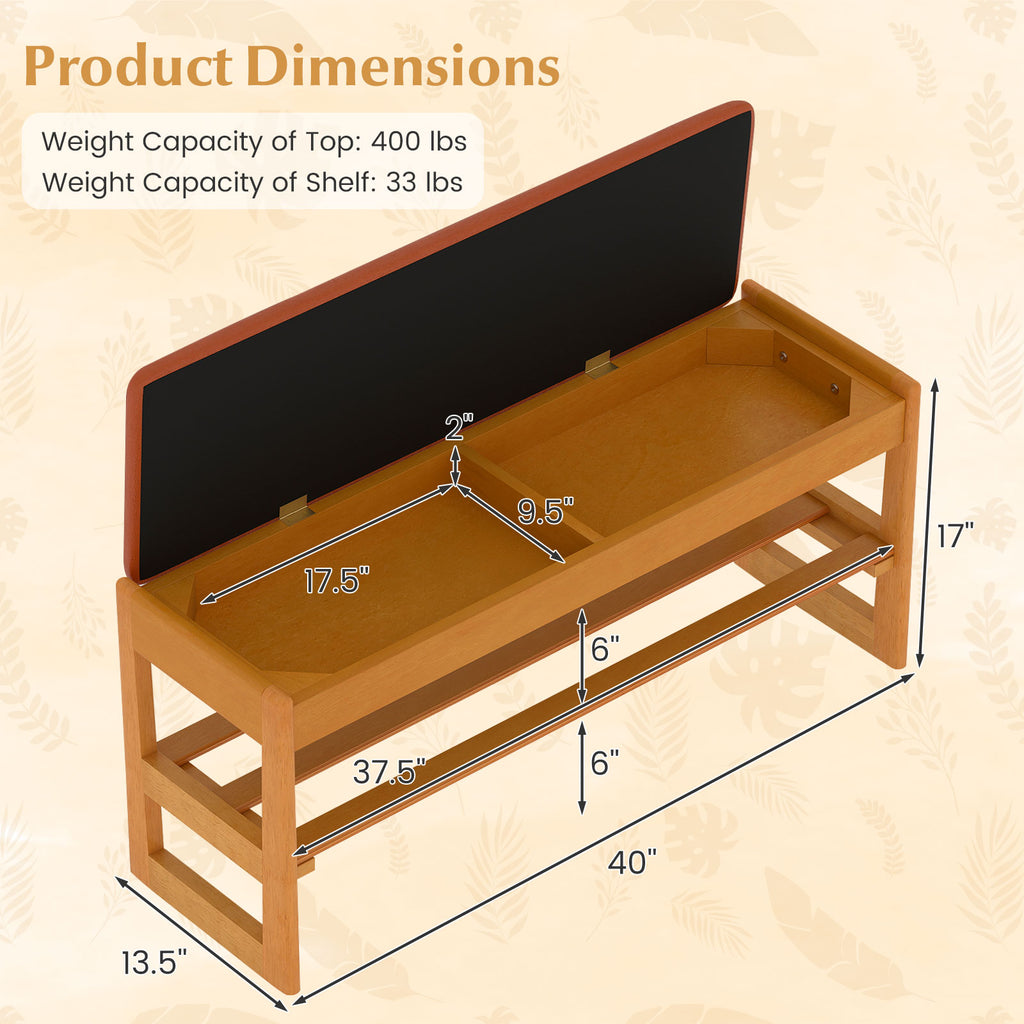 Shoe Rack Bench with Storage - Brown