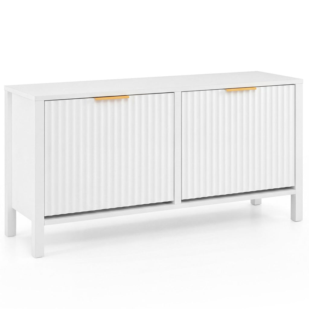 Shoe Storage Bench with 2 Flip Drawers - White