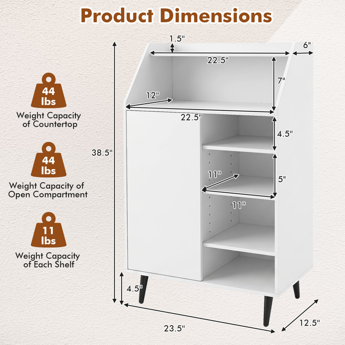 Shoe Storage Cabinet with 2-Tier Open Compartment and 4-Tier