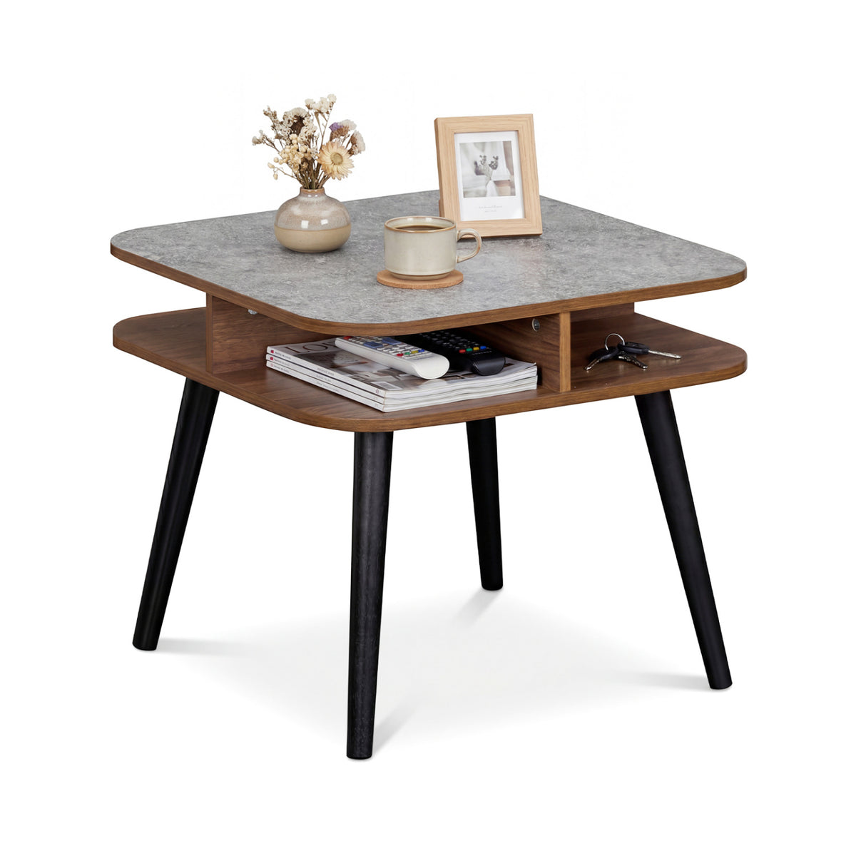 Reclaimed Teak Wood End Table - Square
