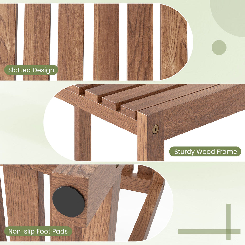2/3-Tier Side Table Teak Wood Stand Utility Storage Shelf