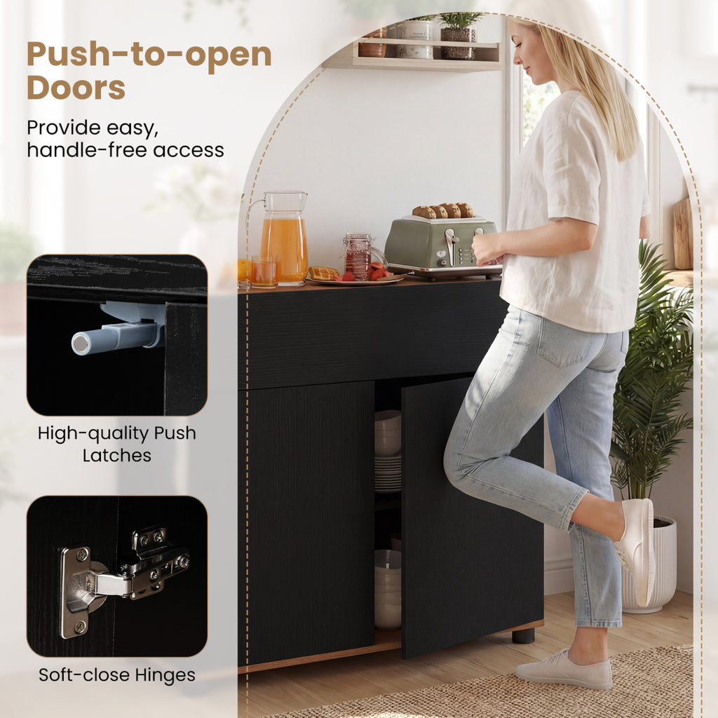 Sideboard Buffet Cabinet with Storage - Black