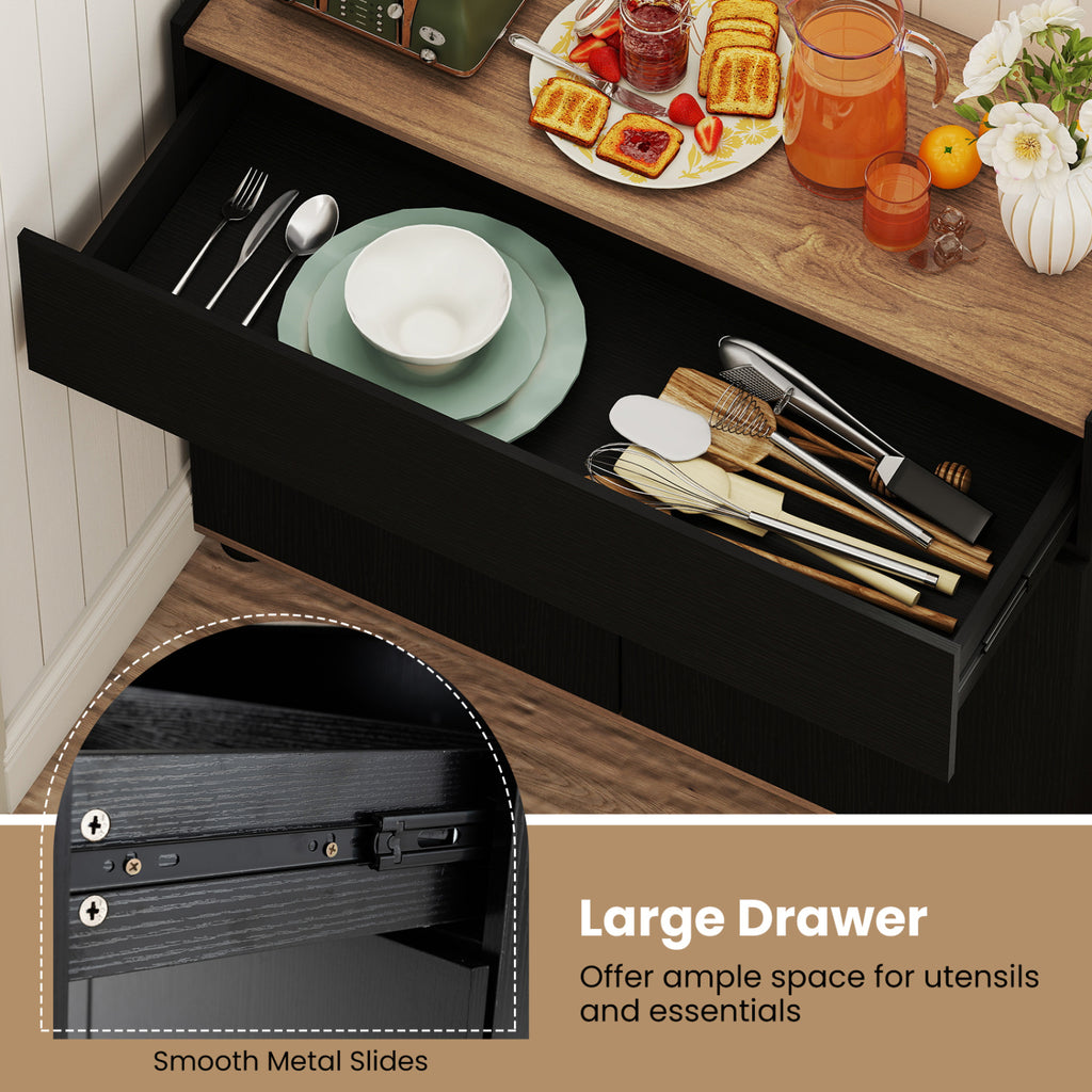 Sideboard Buffet Cabinet with Storage - Black