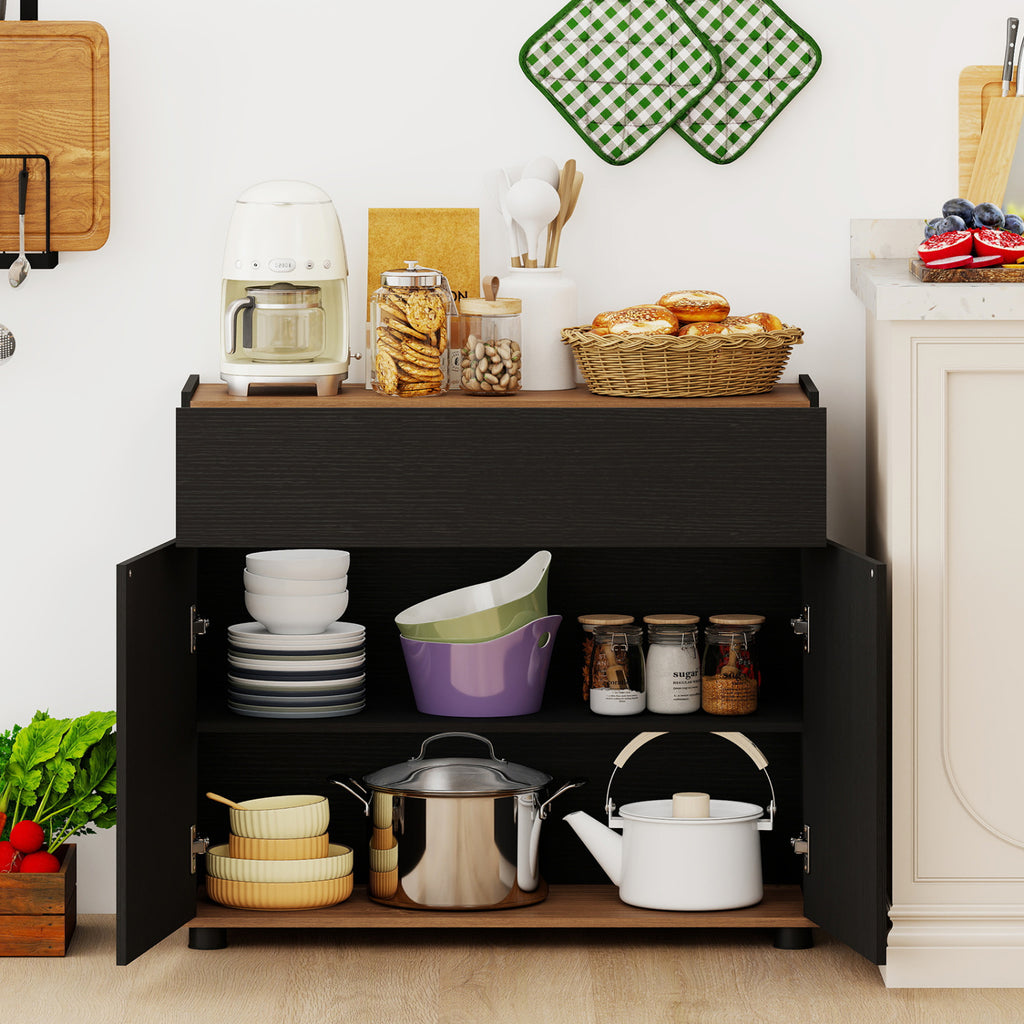 Sideboard Buffet Cabinet with Storage - Black