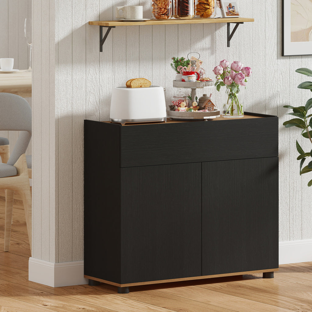 Sideboard Buffet Cabinet with Storage - Black