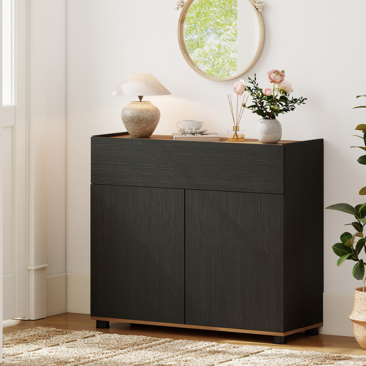 Sideboard Buffet Cabinet with Storage - Black