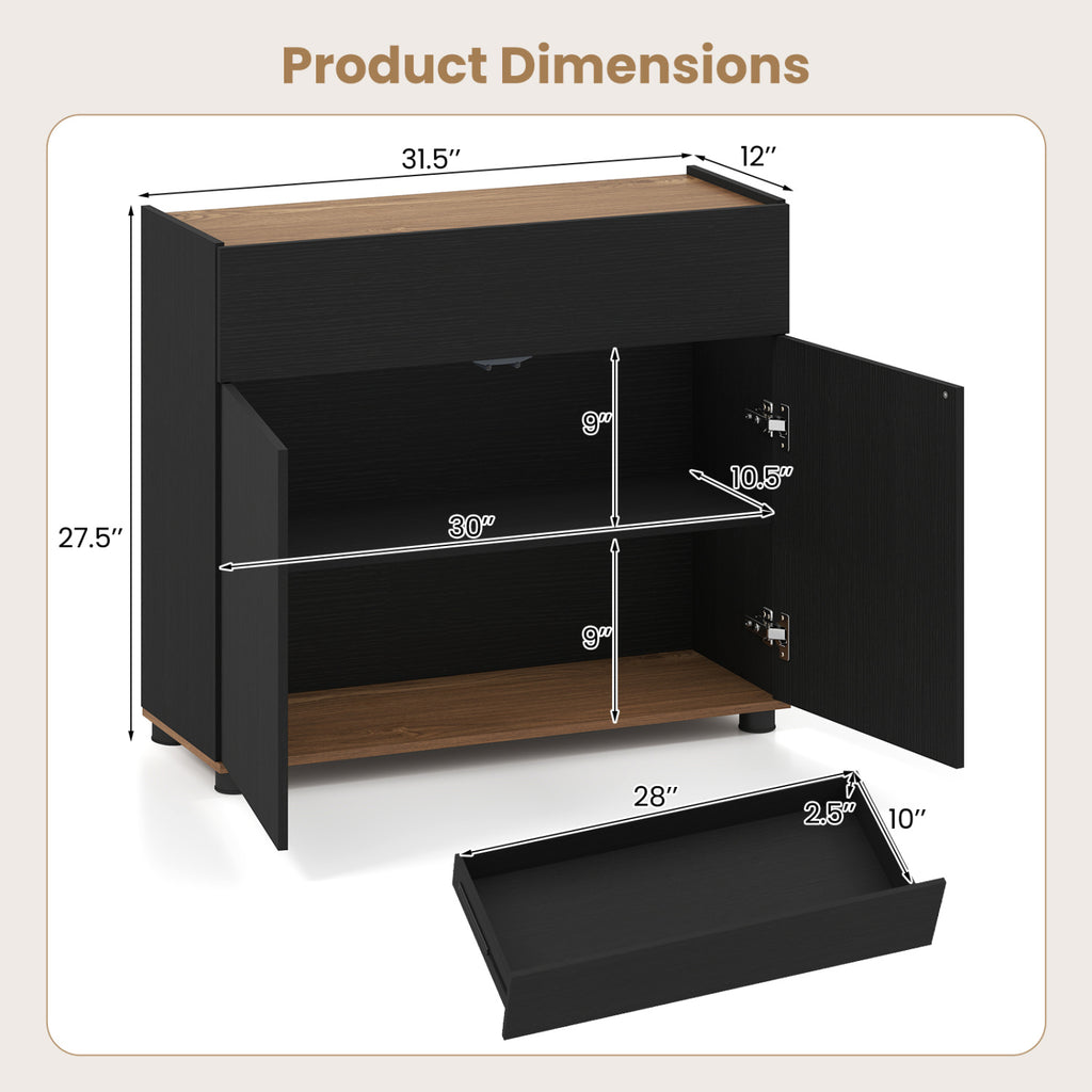 Sideboard Buffet Cabinet with Storage - Black