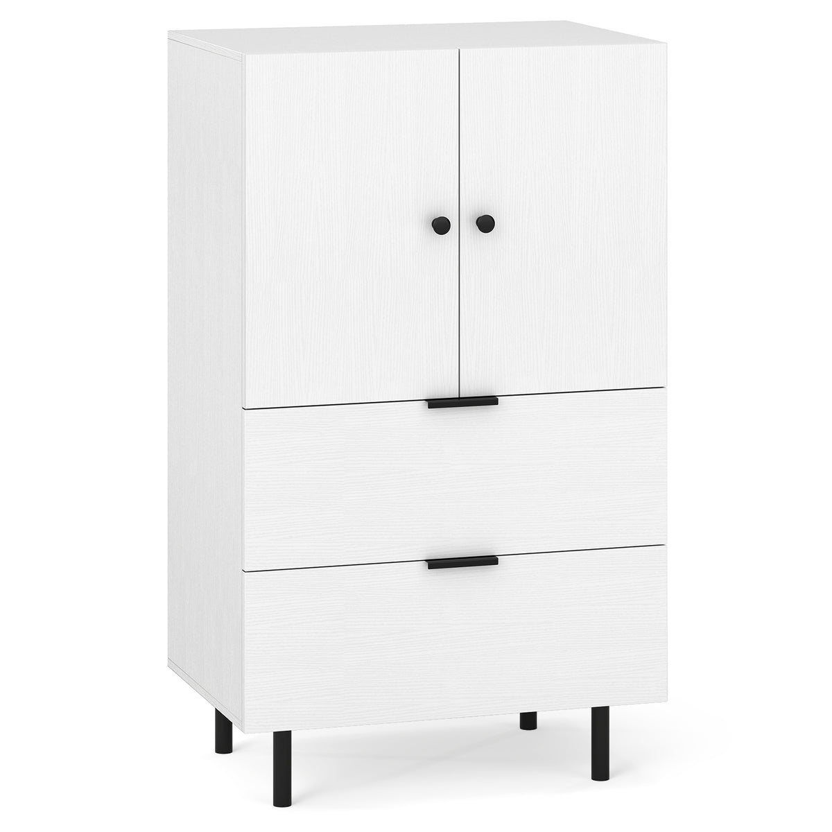 Sideboard Buffet Cabinet 2-Door with Drawers - White