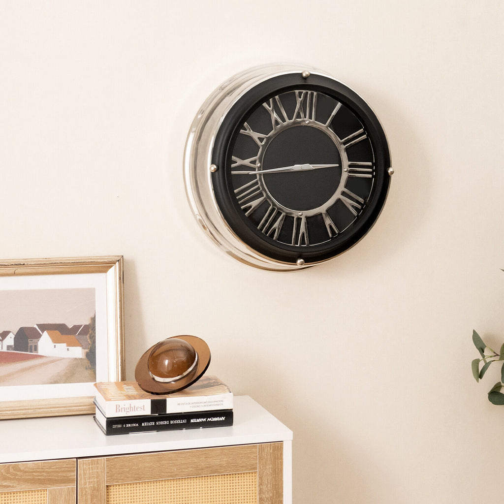 Silent Wall Clock 13.5/17.5 Inch with Silver Frame - Variation S