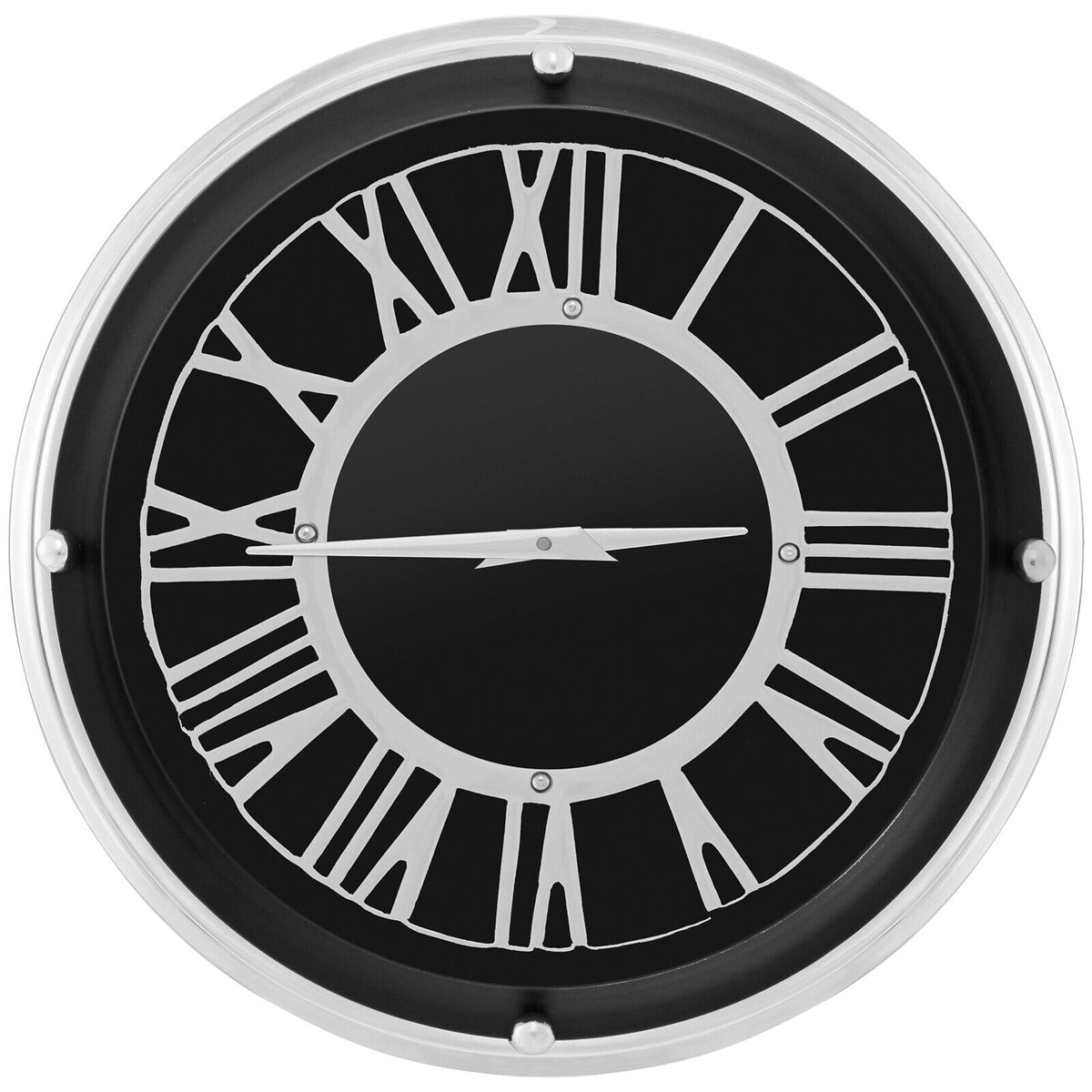 Silent Wall Clock 13.5/17.5 Inch with Silver Frame - Variation S