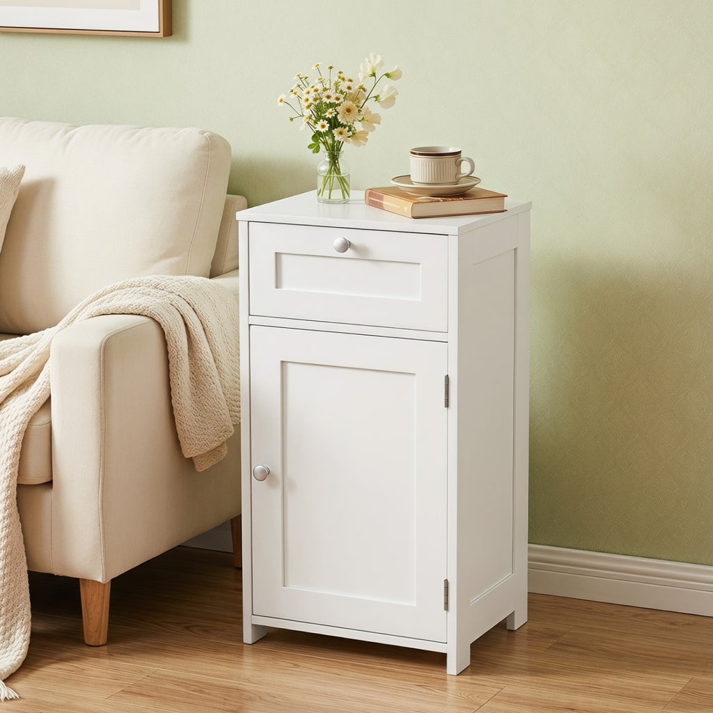 Bathroom Cabinet with Drawer Single Door Adjustable Shelf