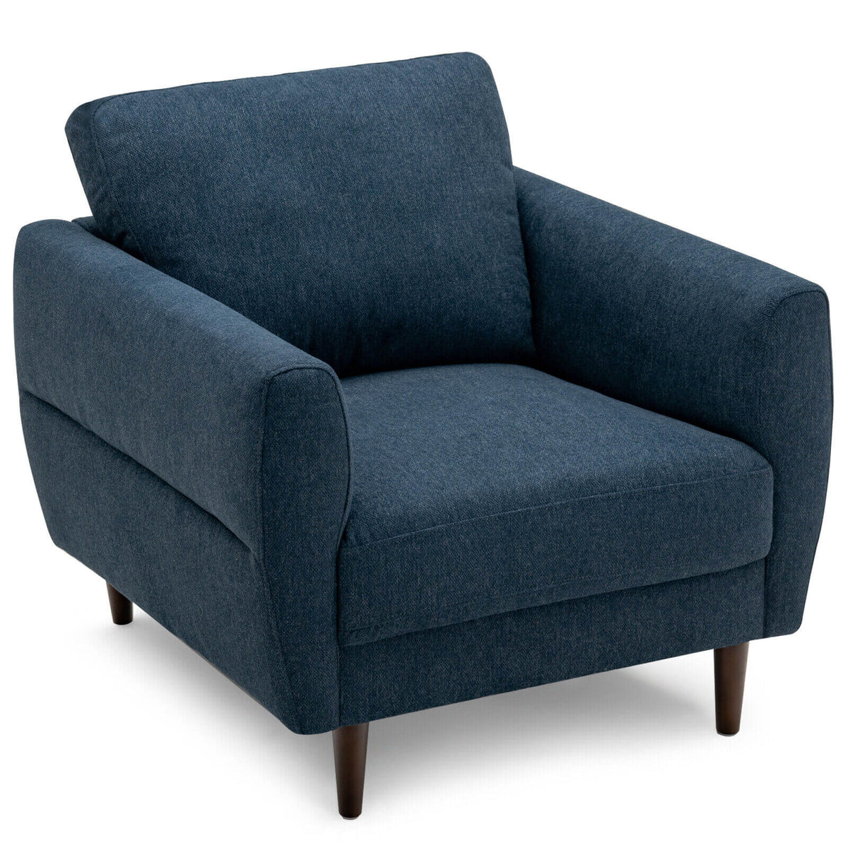 Modern Upholstered Sofa Set with Removable Cushion Covers - Navy