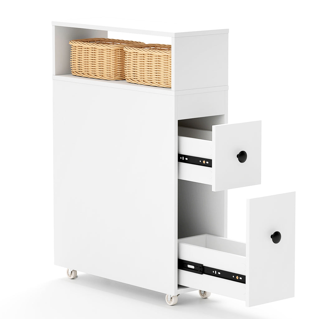 Bathroom Freestanding Floor Storage Cabinet with Adjustable Shelf