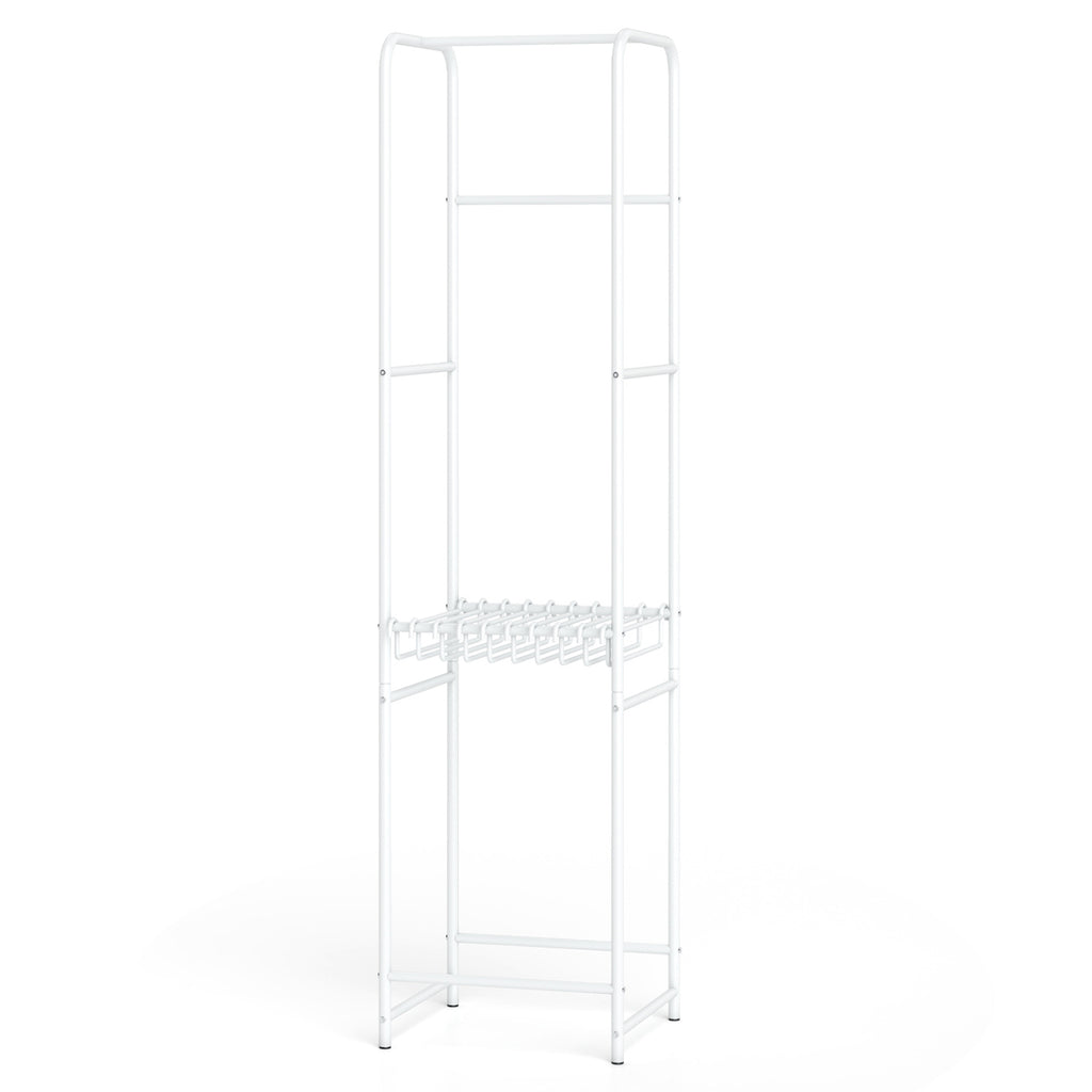 Slim 8-Rod Freestanding Garment Rack with Pants Hangers