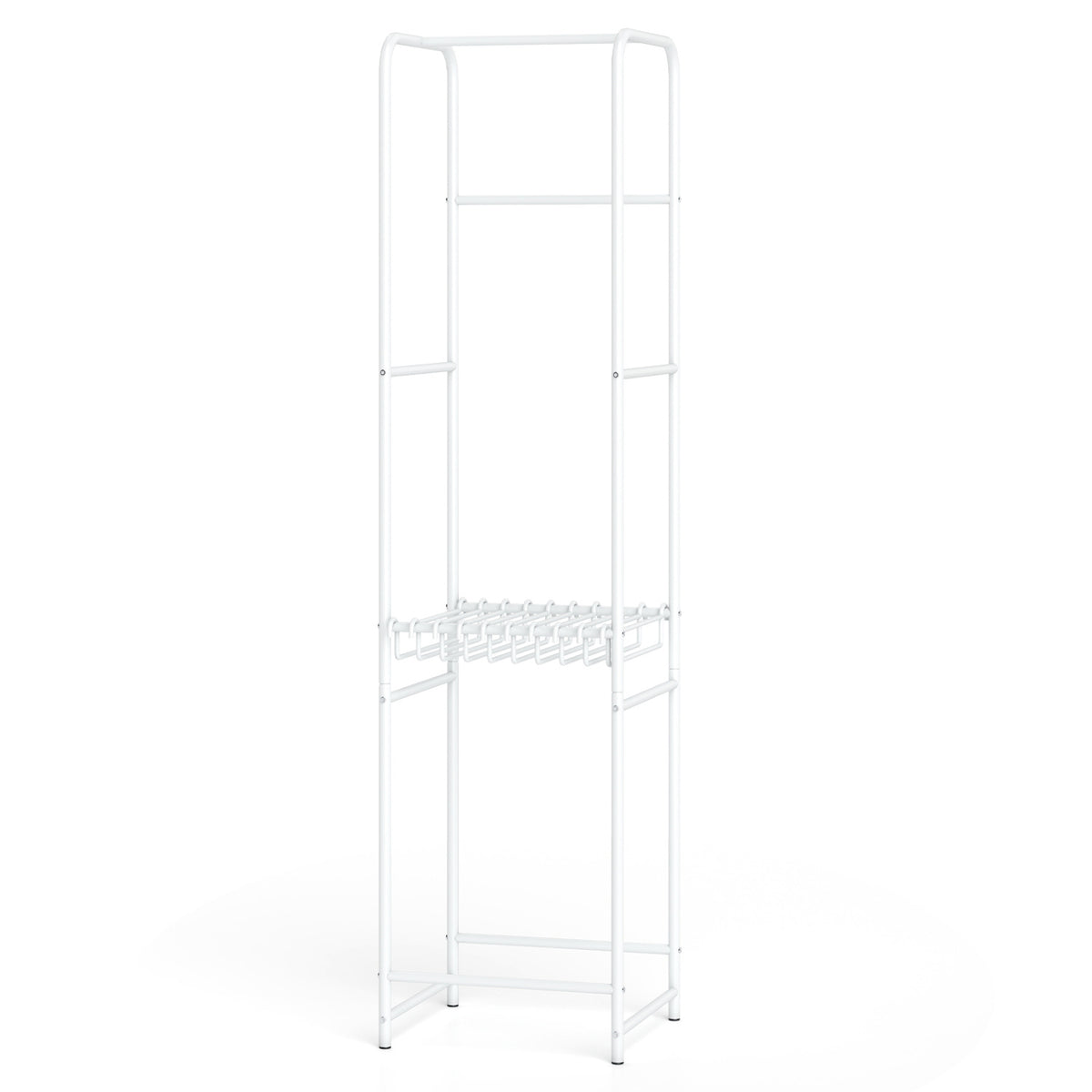 Slim 8-Rod Freestanding Garment Rack with Pants Hangers
