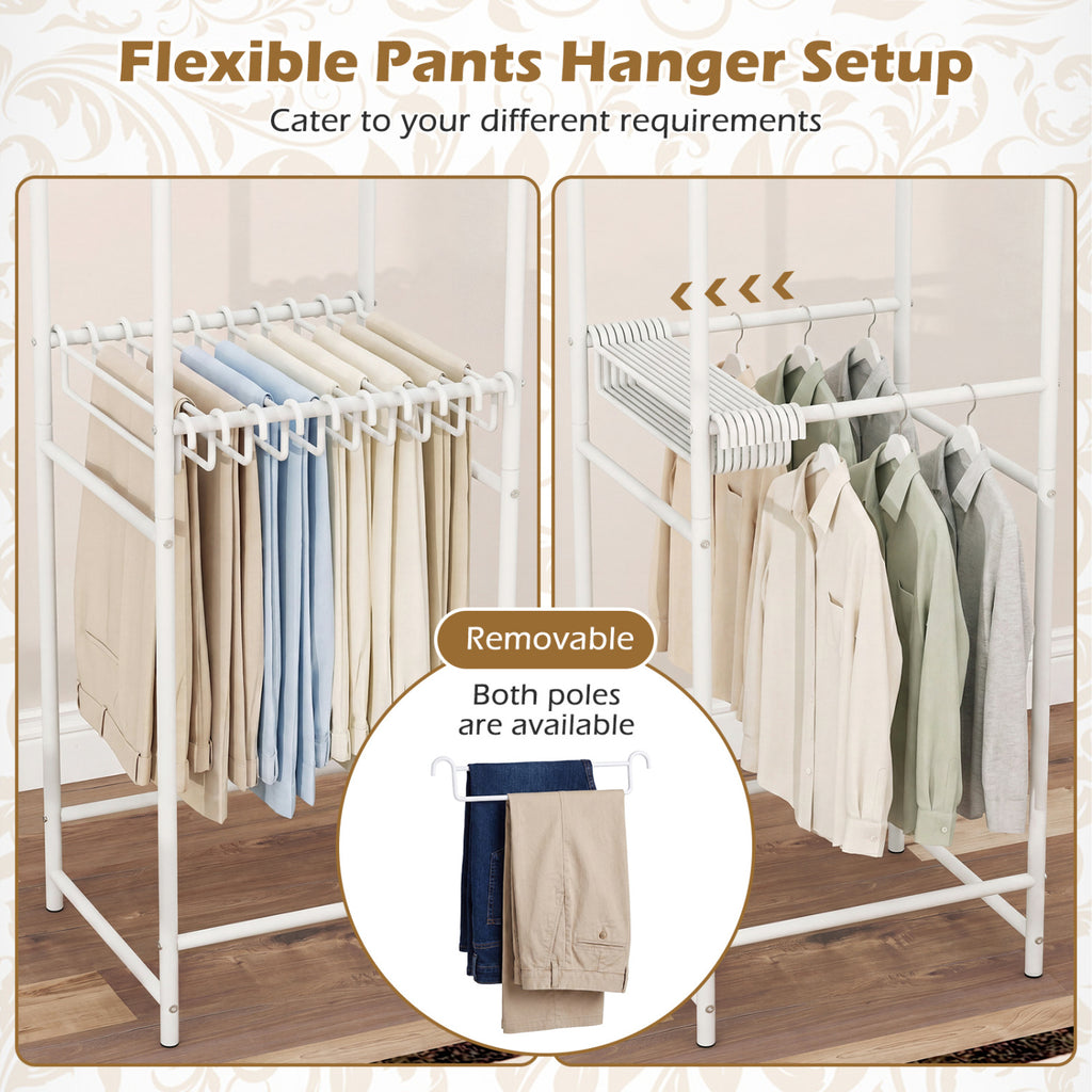 Slim 8-Rod Freestanding Garment Rack with Pants Hangers