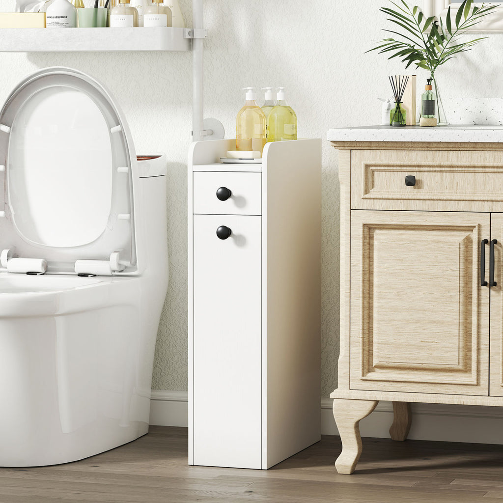 Small Bathroom Storage Cabinet 4-Tier with Slide Out Drawers on