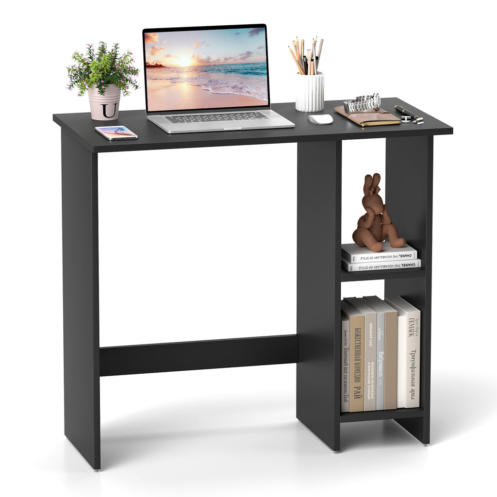 Small Computer Desk with Adjustable Shelf - Black