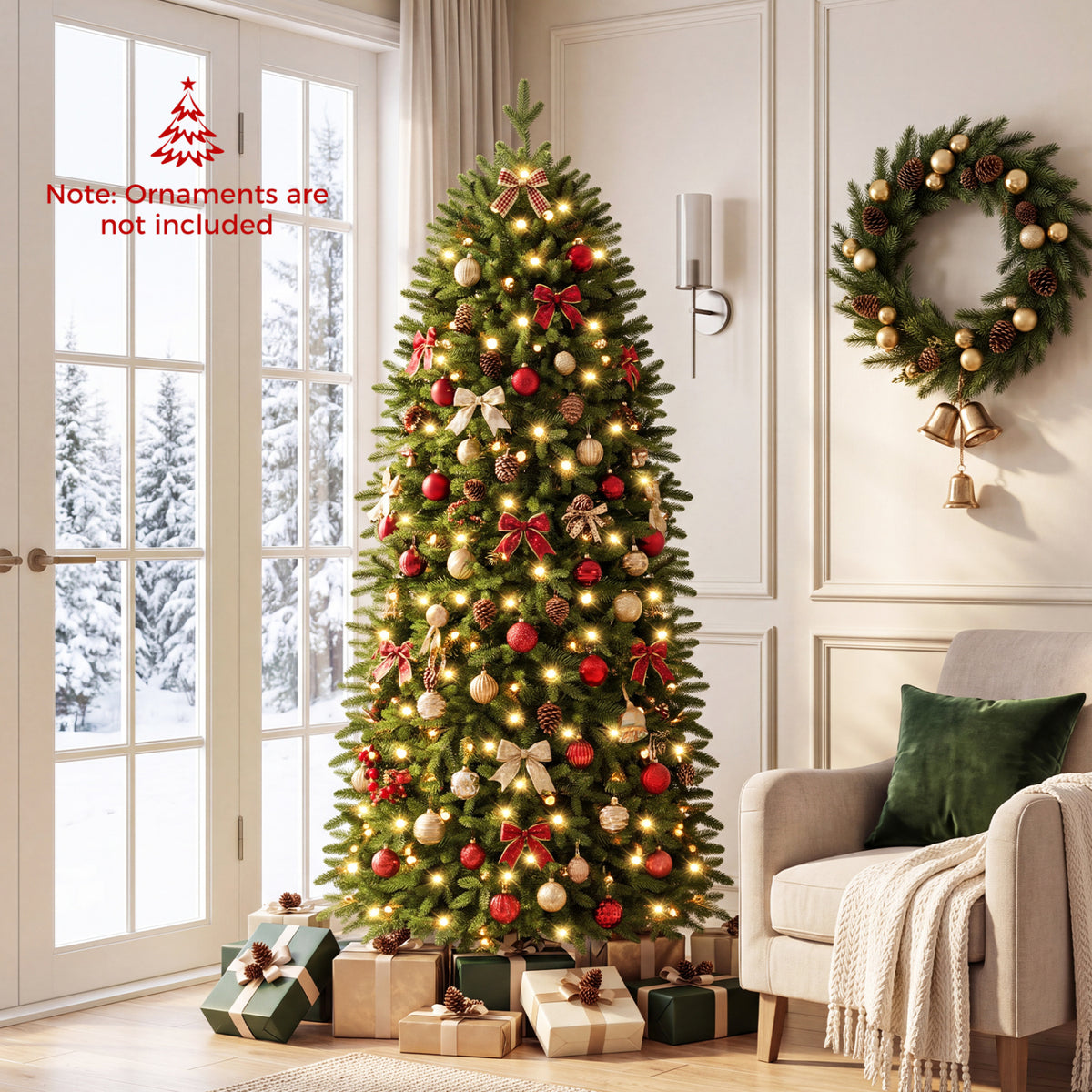 Smart Pencil Christmas Tree with 220 Pre-Lit RGB LED Lights - M Variation