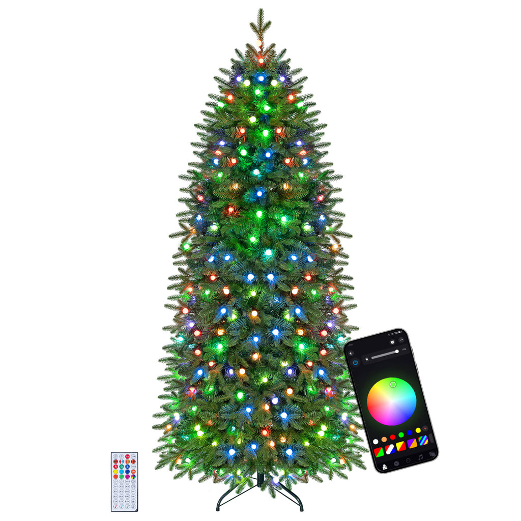 Smart Pencil Christmas Tree with 220 Pre-Lit RGB LED Lights - M Variation