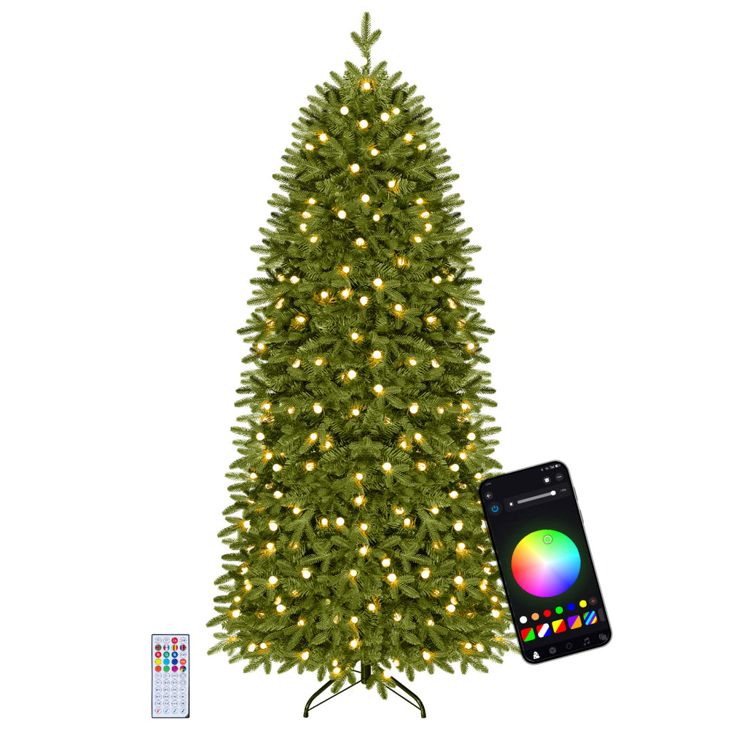 Smart Pencil Christmas Tree with 220 Pre-Lit RGB LED Lights - M Variation