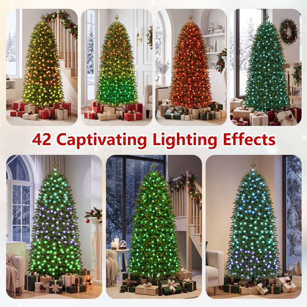 Smart Pencil Christmas Tree with 220 Pre-Lit RGB LED Lights - M Variation