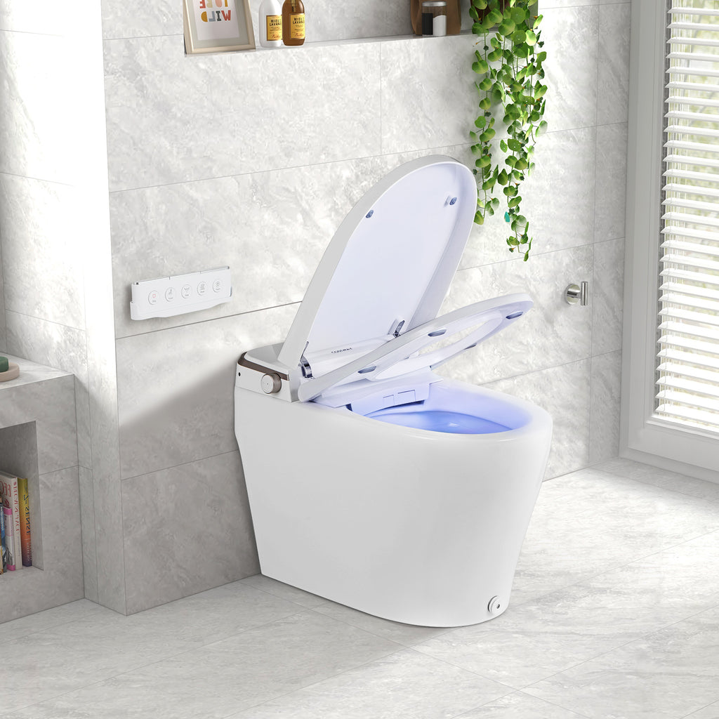 Elongated Smart Bidet Toilet Heated Seat – WarmSmart Series, White