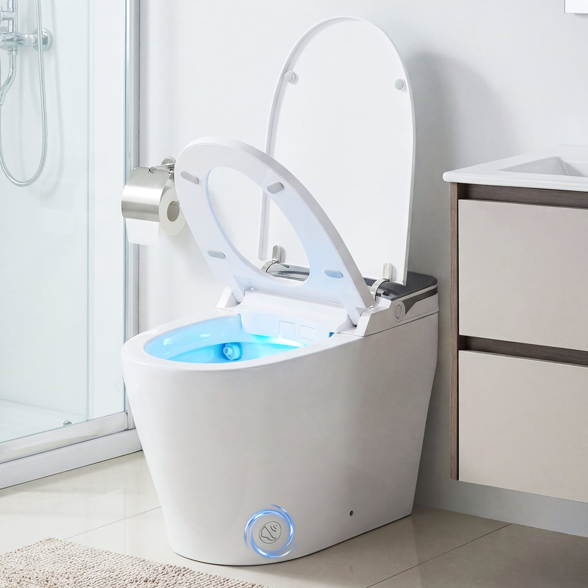 Smart Toilet with Built-in Bidet ADA Height Auto Flush and Heated