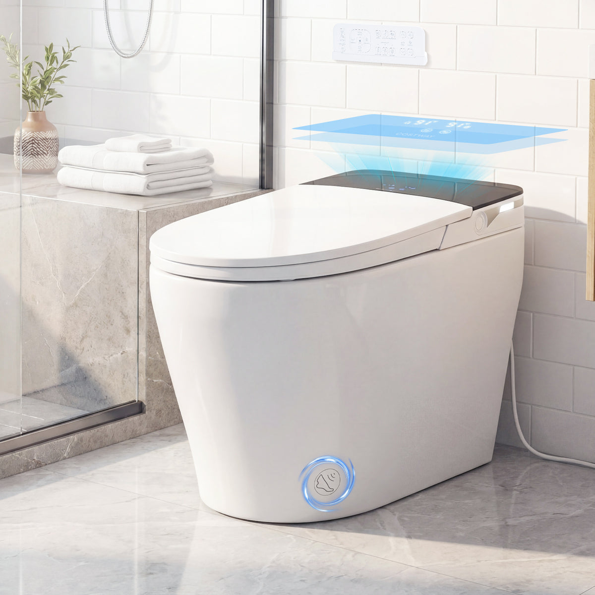 Smart Toilet with Built-in Bidet ADA Height Auto Flush and Heated